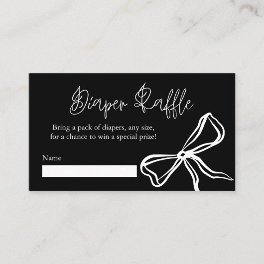 可愛いヴィンテージレッド黒弓おむつラッフル エンクロージャーカード (正面)