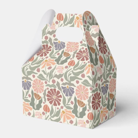 可愛いヴィンテージレトロ花お花箱 フェイバーボックス (正面サイド)