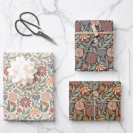 可愛いヴィンテージレトロ花包み紙シート ラッピングペーパーシート