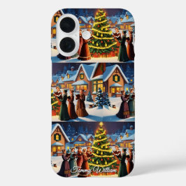 可愛いヴィンテージ伝統的エレガントメリークリスマス iPhone 16ケース