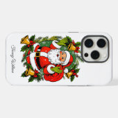 可愛いヴィンテージ伝統的エレガントメリークリスマス iPhoneケース (裏面横)