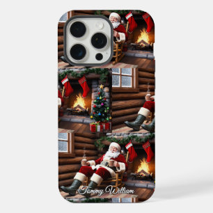 可愛いヴィンテージ伝統的エレガントメリークリスマス iPhone 15 PRO MAXケース