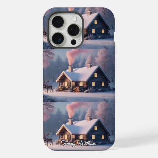 可愛いヴィンテージ伝統的エレガントメリークリスマス iPhoneケース (裏面)