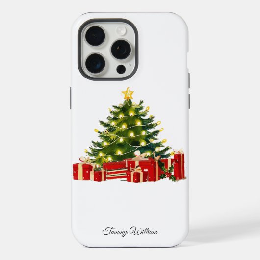 可愛いヴィンテージ伝統的エレガントメリークリスマス iPhoneケース (裏面)