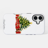 可愛いヴィンテージ伝統的エレガントメリークリスマス iPhone 16ケース (裏面横)