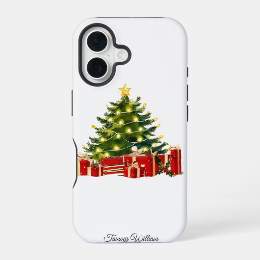 可愛いヴィンテージ伝統的エレガントメリークリスマス iPhone 16ケース (裏面)