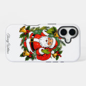 可愛いヴィンテージ伝統的エレガントメリークリスマス iPhone 16ケース (裏面横)
