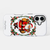 可愛いヴィンテージ伝統的エレガントメリークリスマス iPhone 16ケース (裏面横)