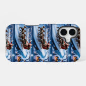 可愛いヴィンテージ伝統的エレガントメリークリスマス iPhone 16ケース (裏面横)