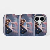 可愛いヴィンテージ伝統的エレガントメリークリスマス iPhone 16ケース (裏面横)