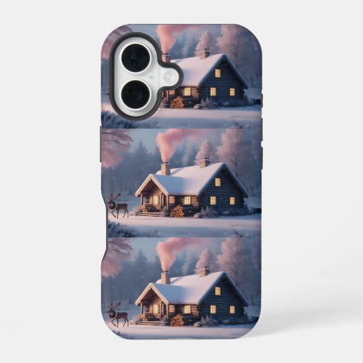 可愛いヴィンテージ伝統的エレガントメリークリスマス iPhone 16ケース (裏面)