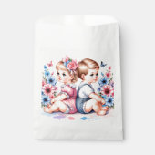 可愛いヴィンテージ双子 | 男の子と女 フェイバーバッグ (正面)