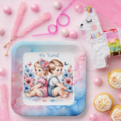 可愛いヴィンテージ双子 | 男の子と女 ペーパープレート (パーティー)