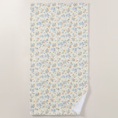 可愛いヴィンテージ山花模様 ビーチタオル (正面)