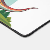 可愛いヴィンテージ恐竜Tレックスと山マウスパッド デスクマット (コーナー)