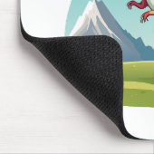 可愛いヴィンテージ恐竜Tレックスと山マウスパッド マウスパッド (コーナー)