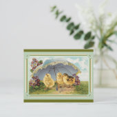 可愛いヴィンテージ春チックイースターグリーティング ポストカード (スタンド正面)