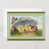 可愛いヴィンテージ春チックイースターグリーティング ポストカード (正面/裏面)