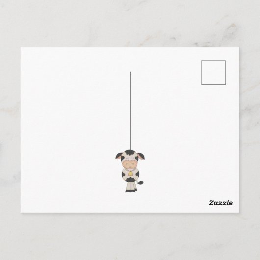 可愛いヴィンテージ牛と家畜MOOO!サンキュー ポストカード (裏面)