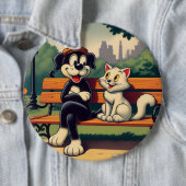 可愛いヴィンテージ犬/猫漫画 缶バッジ (インサイチュ)