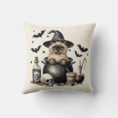 可愛いヴィンテージ猫がハロウィーンに クッション (裏面)