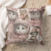 可愛いヴィンテージ猫レトロな水彩可愛いヴィンテージ クッション (ブランケット)