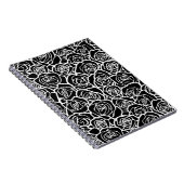 可愛いヴィンテージ白黒のバラ ノートブック (右側)