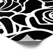 可愛いヴィンテージ白黒のバラ ポスター (角)