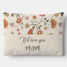 可愛いヴィンテージ素朴フローラピンク私たちはママを愛 アクセサリーポーチ