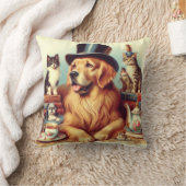 可愛いヴィンテージ絵画犬 クッション (ブランケット)