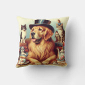 可愛いヴィンテージ絵画犬 クッション (裏面)