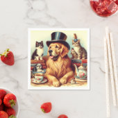 可愛いヴィンテージ絵画犬 スタンダードカクテルナプキン (インサイチュ)