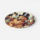 可愛いヴィンテージ絵画犬 ペーパープレート (アングル)