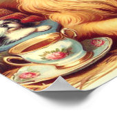 可愛いヴィンテージ絵画犬 ポスター (角)