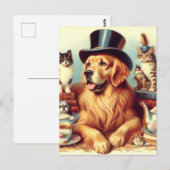 可愛いヴィンテージ絵画犬 ポストカード (正面/裏面)