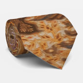 可愛いヴィンテージ茶色Java民族ろうけつ染めパターン ネクタイ (ロール)