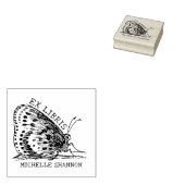 可愛いヴィンテージ蝶エックスライブラスブック ラバースタンプ (押印)