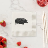 可愛いヴィンテージ豚 縁ありカクテルナプキン (インサイチュ)