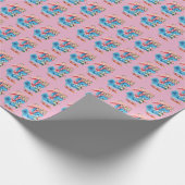 可愛いヴィンテージ赤ちゃんシャワーダックガール ラッピングペーパー (角)
