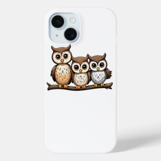 可愛い三羽のフクロウ Case-Mate iPhoneケース (裏面)