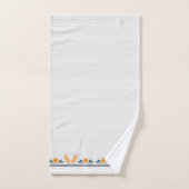 可愛い上品なフローラをオレンジとストライプトレンディー バスタオルセット (ハンドタオル)