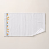 可愛い上品なフローラをオレンジとストライプトレンディー バスタオルセット (ハンドタオル)