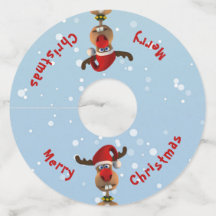 可愛い不器用おもしろいトナカイのクリスマスサンタハット