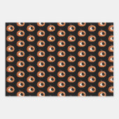 可愛い不気味かぼちゃ幽霊こうもりパターンハロウィン ラッピングペーパーシート (正面2)