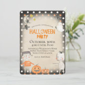 可愛い不気味ウォーターカラーハロウィーン 招待状 (スタンド正面)