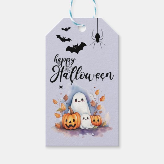 可愛い不気味カスタマイズ可能なハロウィーンギフトラベル ギフトタグ (正面)