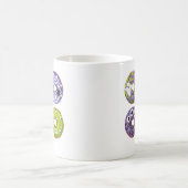 可愛い不気味グリーン&パープルモンスタードーナツ コーヒーマグカップ (中央)