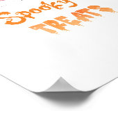 可愛い不気味トリートハロウィーン魔女誕生日 ポスター (角)