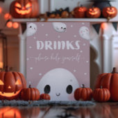 可愛い不気味ハロウィンのドリンク看板 ポスター