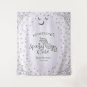 可愛い不気味ハロウィーンの赤ちゃんシャワー背景 タペストリー (正面)